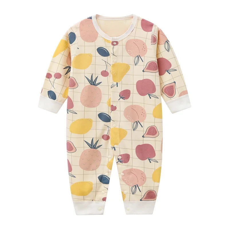 Unisex Cotton Baby Onesies Newborn 0-24M Boy Girl Boy Clothes Print Pajamas Romper Cartoon Long Sleeve Ropa Bebe