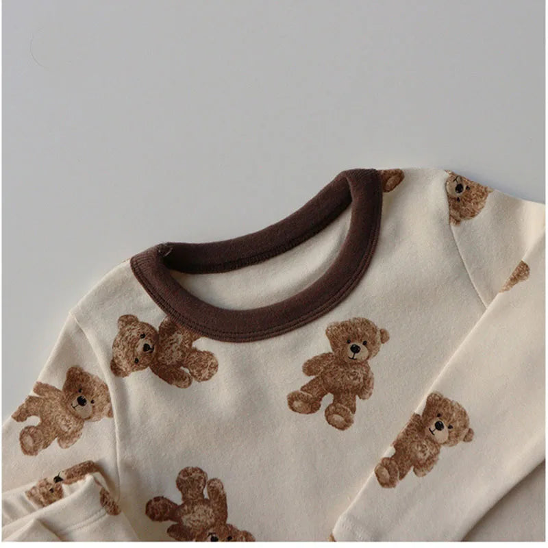 MILANCEL Autumn Spring Newborn Baby Pajama Set Cartoon Cute Cotton Long Sleeve Bunny Sleepwear Bodysuit Set
