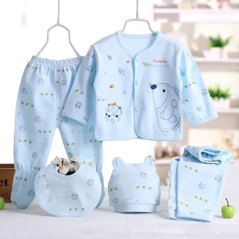 Children'S Clothing Baby Wool Hedgehog Newborn Set Pure Cotton Five 0-3M Baby Clothes Spring Autumn Pure Cotton Underwear Set