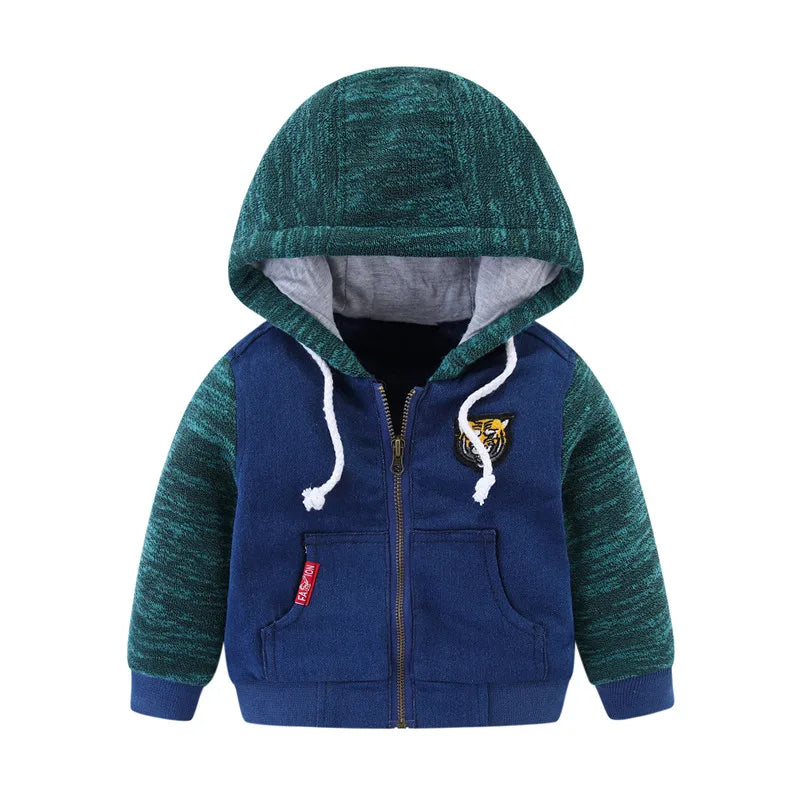 Mudkingdom Winter Jackets for Boy Children's Clothing Hooded Fur Lined Warm Outerwear Windbreaker Kids Coats Toddler Clothes