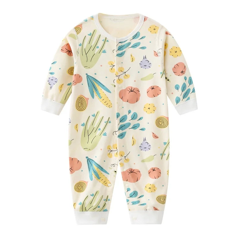 Unisex Cotton Baby Onesies Newborn 0-24M Boy Girl Boy Clothes Print Pajamas Romper Cartoon Long Sleeve Ropa Bebe