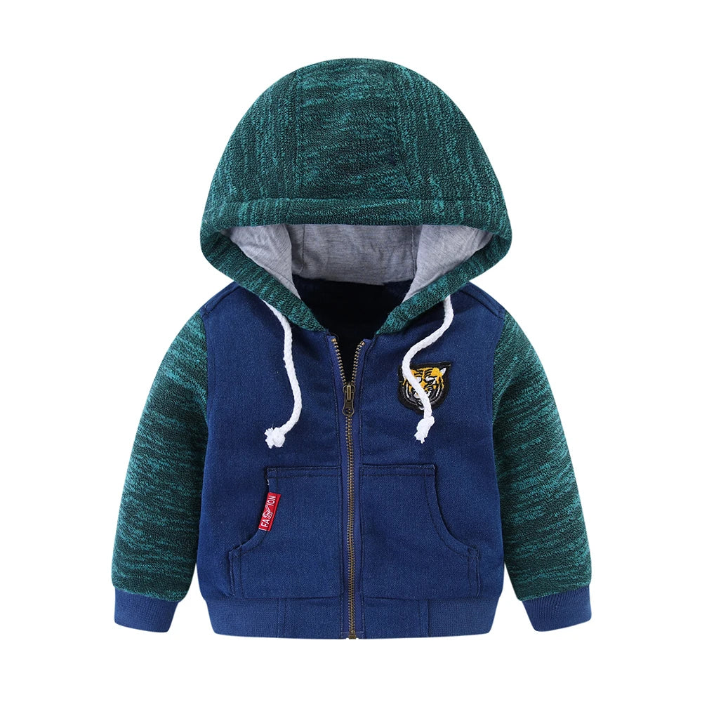 Mudkingdom Winter Jackets for Boy Children's Clothing Hooded Fur Lined Warm Outerwear Windbreaker Kids Coats Toddler Clothes