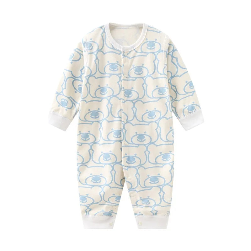 Unisex Cotton Baby Onesies Newborn 0-24M Boy Girl Boy Clothes Print Pajamas Romper Cartoon Long Sleeve Ropa Bebe