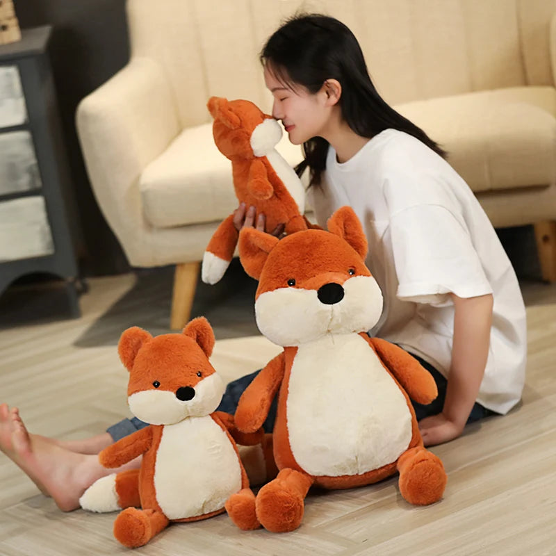 Cute Plush Fox Toy Pillow 35cm 50cm 70cm 90cm Big Size Stuffed Animal Fox Soft Doll Kids Toys Birthday Gift for Children
