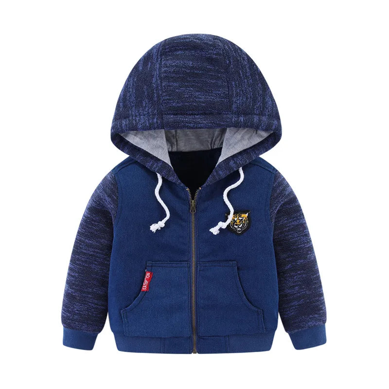 Mudkingdom Winter Jackets for Boy Children's Clothing Hooded Fur Lined Warm Outerwear Windbreaker Kids Coats Toddler Clothes