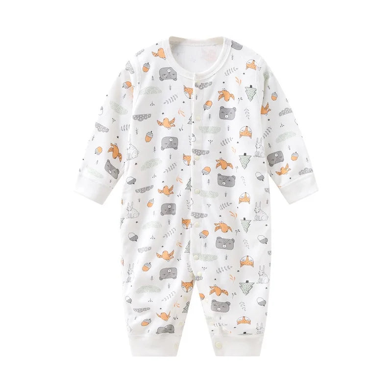Unisex Cotton Baby Onesies Newborn 0-24M Boy Girl Boy Clothes Print Pajamas Romper Cartoon Long Sleeve Ropa Bebe