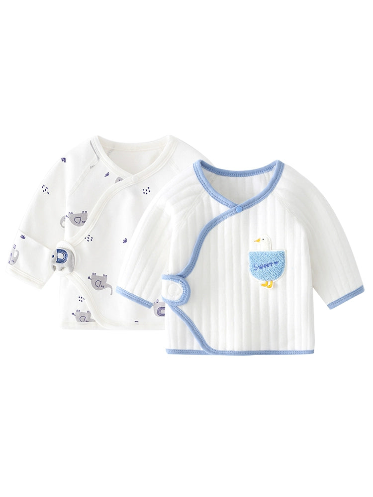 2 Pieces Newborn Pure Cotton Boneless Gown Winter Coat