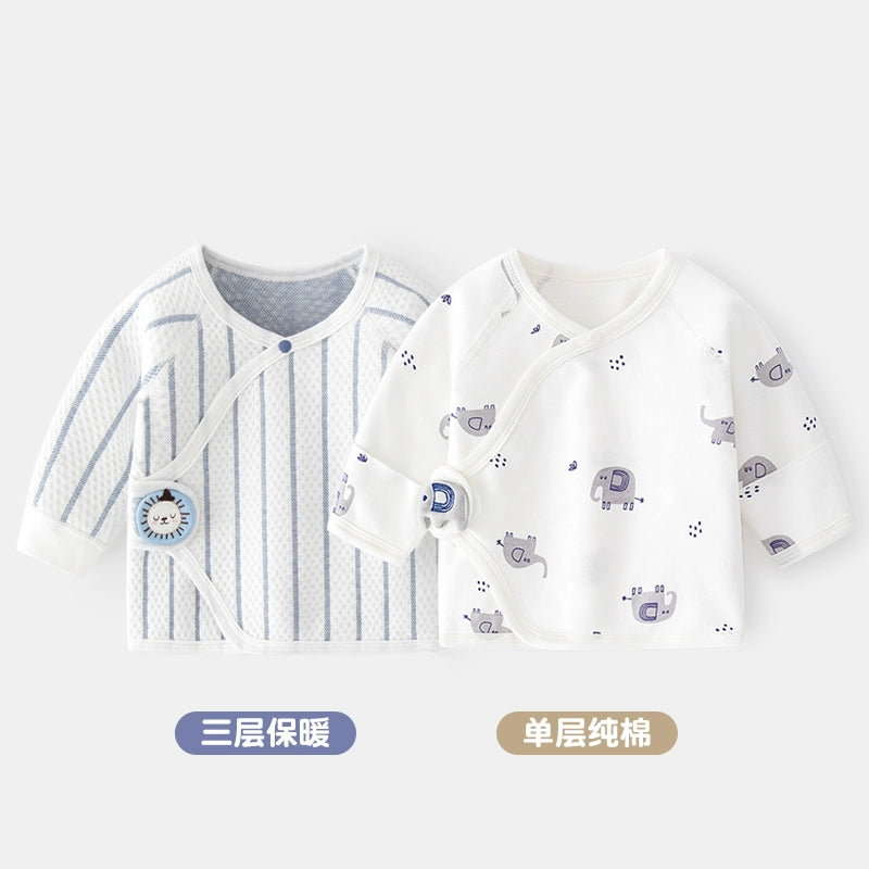 2 Pieces Newborn Pure Cotton Boneless Gown Winter Coat