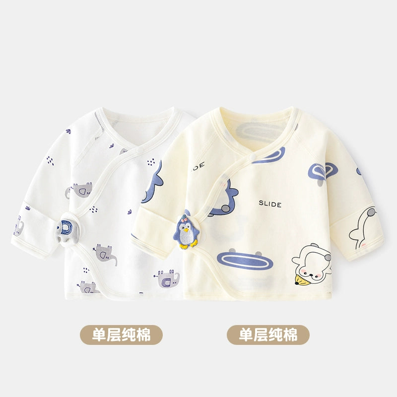 2 Pieces Newborn Pure Cotton Boneless Gown Winter Coat