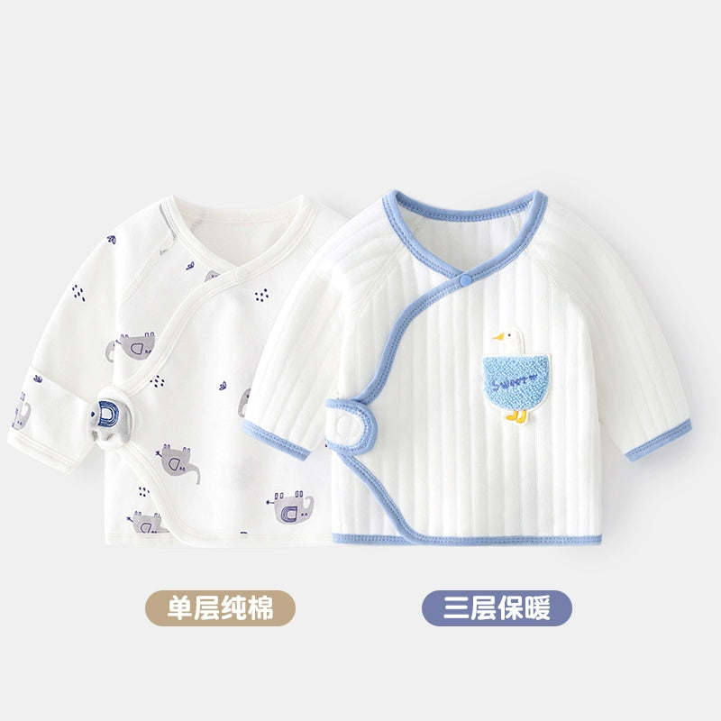 2 Pieces Newborn Pure Cotton Boneless Gown Winter Coat