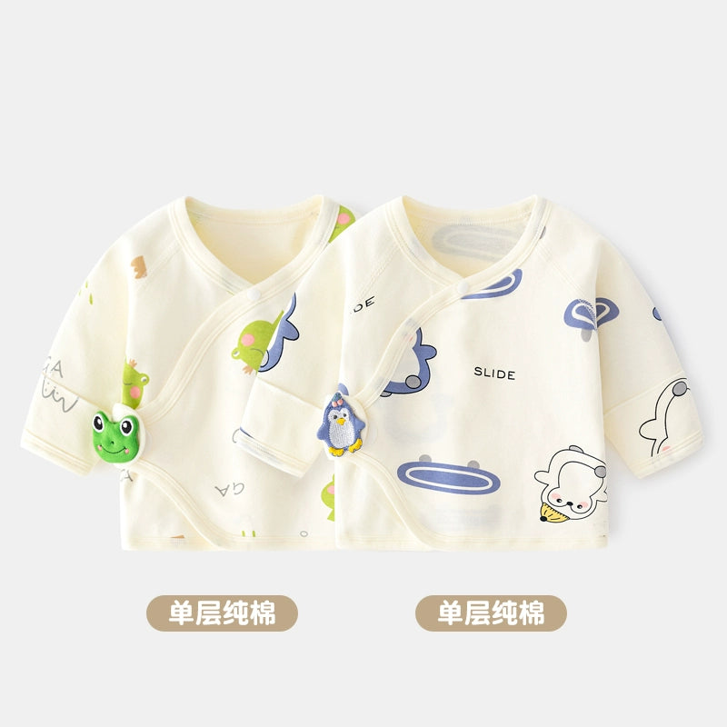 2 Pieces Newborn Pure Cotton Boneless Gown Winter Coat
