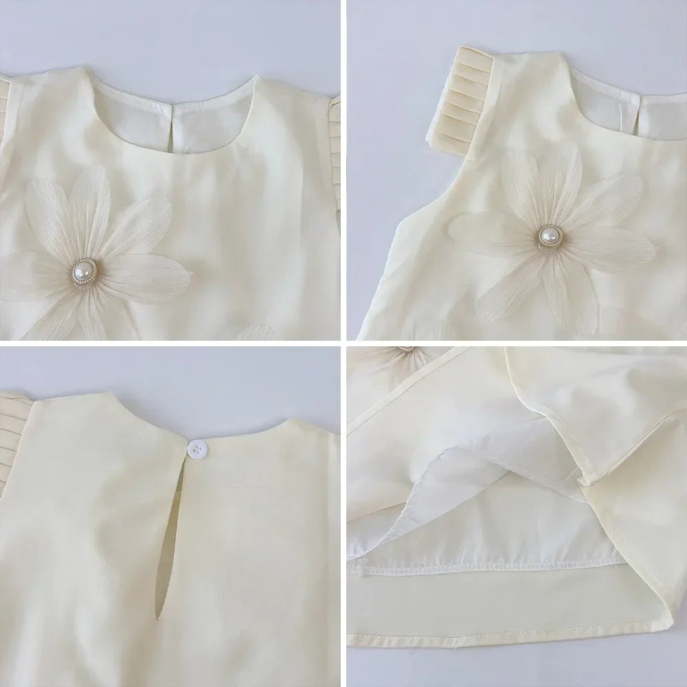 Bear Leader 2-7 Years Summer New 3D Flower Vest Dress Girl's Princess Dresses Baby Kids Clothing Wedding Party Elegent Clothes