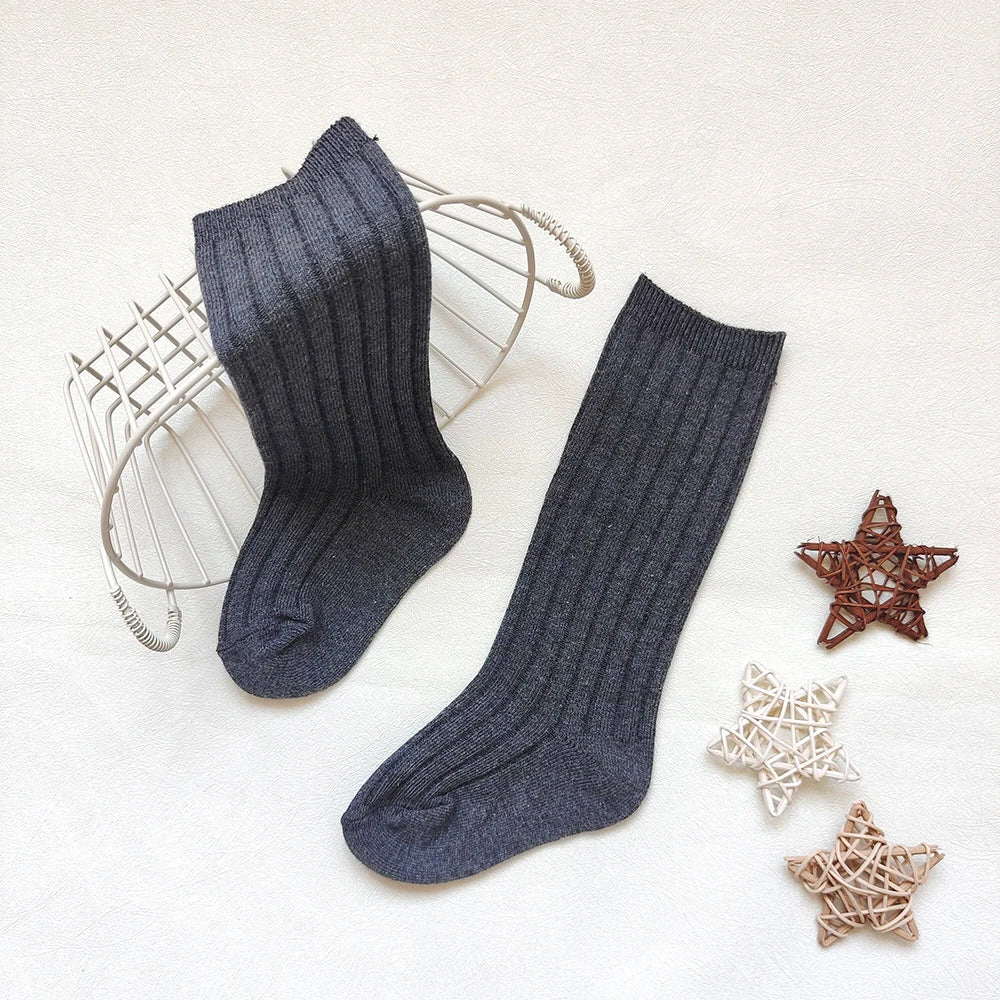 New Children's Sock Stripe Boys And Girls Knee High Socks Cotton Breathable Baby Long Tube Socken Kids School Uniform Socks 0-7Y