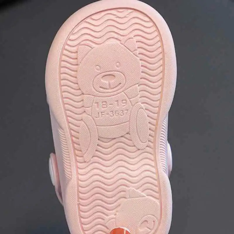 Children's slippers summer boys' and girls' cartoon cute anti slip toe hole shoes baby cool slippers