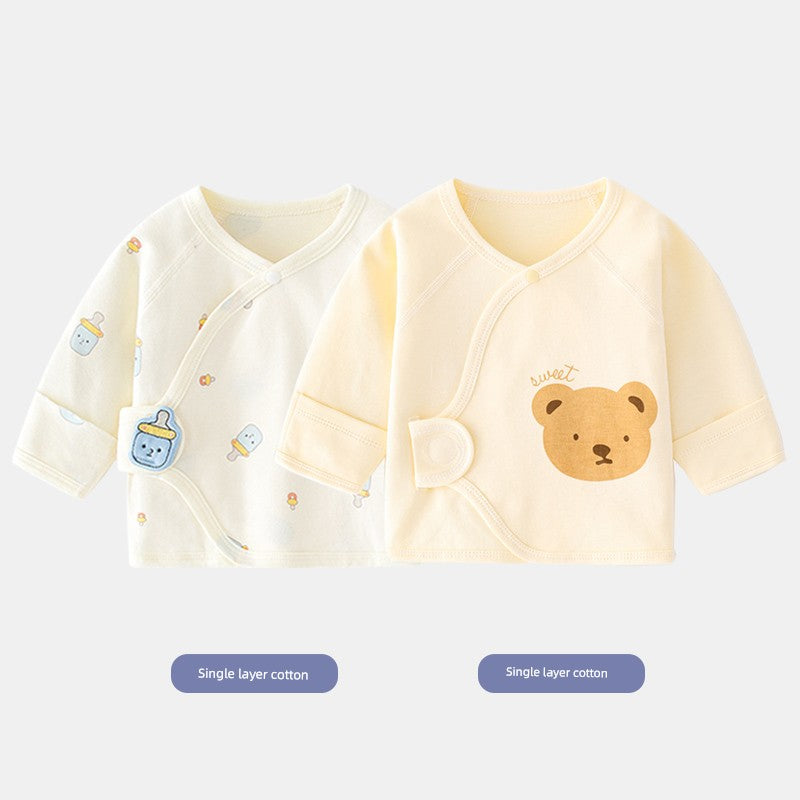 2 Pieces Newborn Pure Cotton Boneless Gown Winter Coat