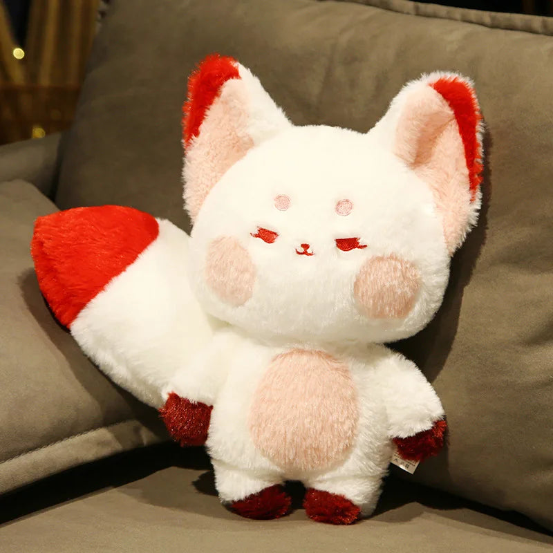 Cute Soft Orange White Big Tailed Fox Plush Toy Stuffed Animals Kawaii Fluffy Dudu Cat Fox Dolls Pillow Creative Gifts For Girl