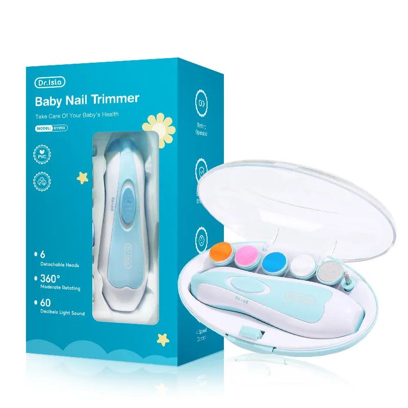 MAMIJOY  Electric baby Nail clipper LED Light Baby Nail Trimmer Baby Care Set 4-speed speed Adjustment With Low Noise