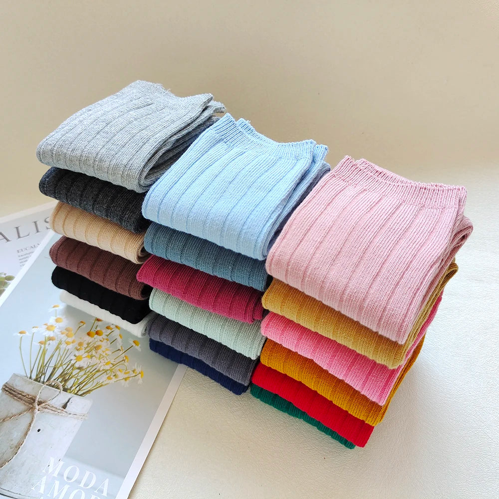 New Children's Sock Stripe Boys And Girls Knee High Socks Cotton Breathable Baby Long Tube Socken Kids School Uniform Socks 0-7Y