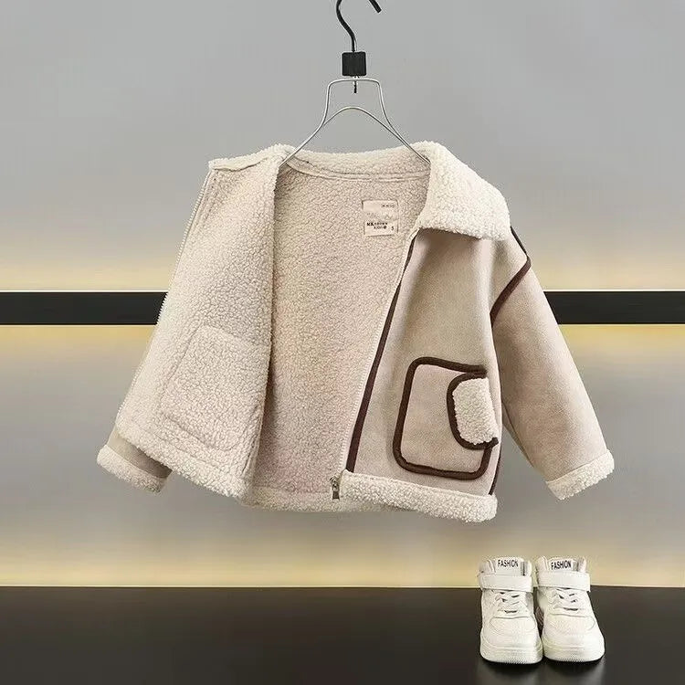 New  Boy  Jackets  Leather Thickness  Kids  Coats Baby  Fashion Children Outerwear  Autumn Winter 2024-099