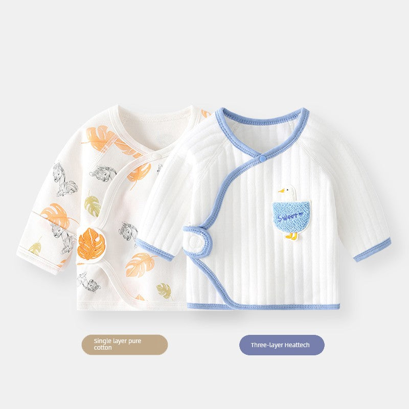 2 Pieces Newborn Pure Cotton Boneless Gown Winter Coat
