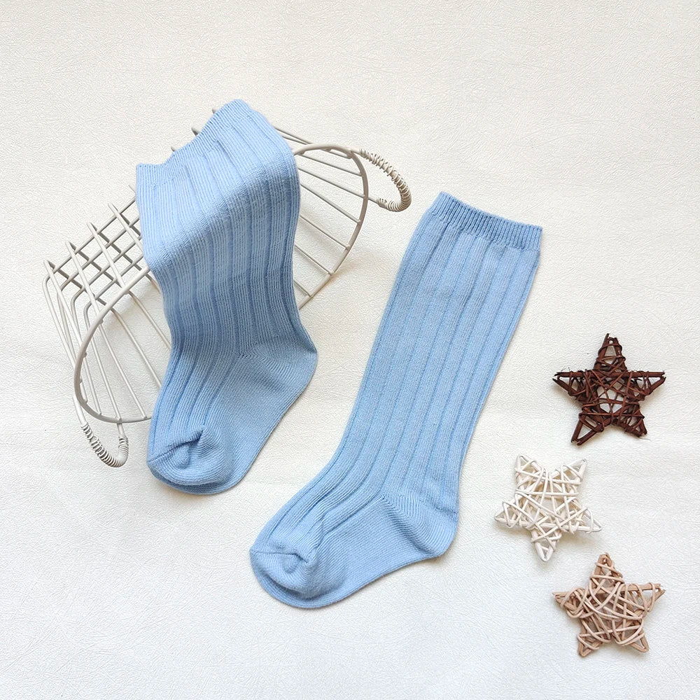 New Children's Sock Stripe Boys And Girls Knee High Socks Cotton Breathable Baby Long Tube Socken Kids School Uniform Socks 0-7Y