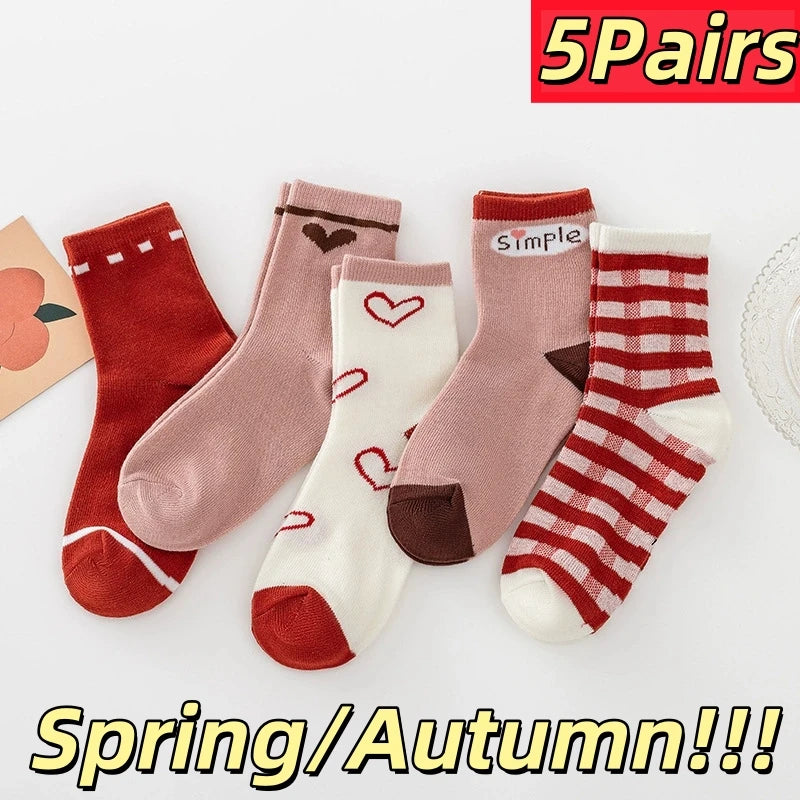 5 Pairs Warm Plush Kids Socks Autumn And Winter Plush Thicken Toddler Boys Girls Cotton Socks 1 to 12 Years Children Socks