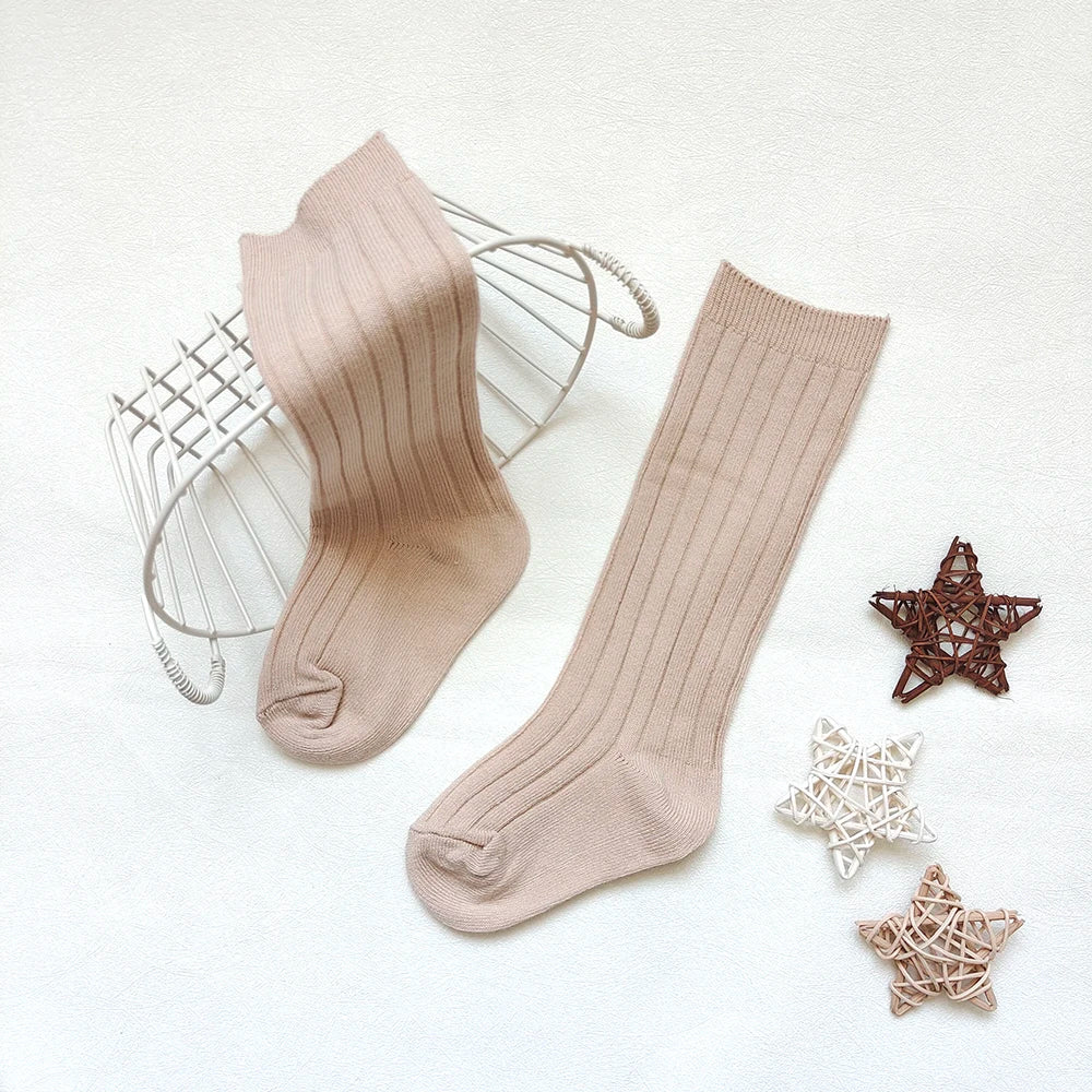 New Children's Sock Stripe Boys And Girls Knee High Socks Cotton Breathable Baby Long Tube Socken Kids School Uniform Socks 0-7Y