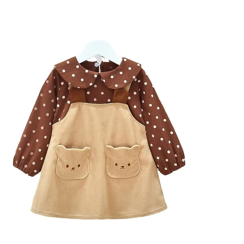 Girls Autumn Dress New Style Baby Girl Dress Stylish Children's Princess Dress Bear Baby Clothes