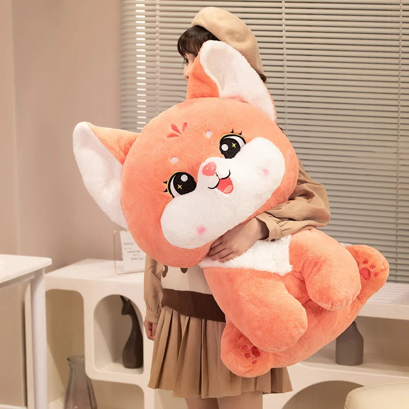 Cute Long-Tail Fox Doll Stuffed Animal Plush Toy Huggable Soft Cartoon Fox Gift Perfect Christmas Present