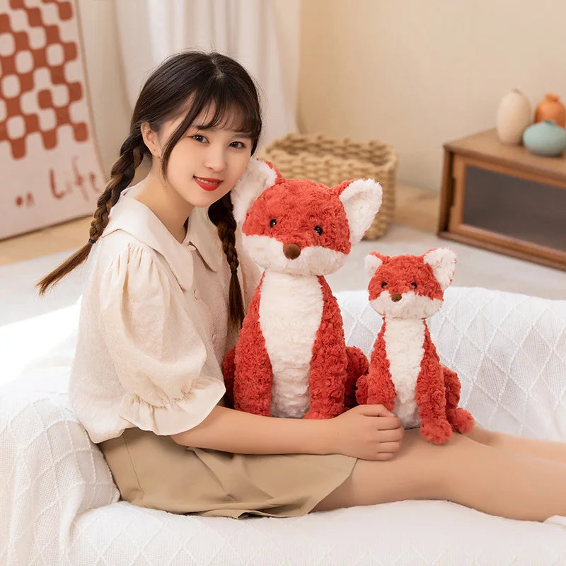 28/40 Soft Sit Fox Plush Toy Stuffed Red Foxes Baby Girl Cuddly Plushie for Kids Birthday gift Xmas Present for Her Boy
