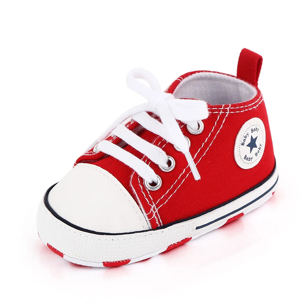 Spring New Baby Shoes Boy and Girl Classic Canvas Casual Sneakers Soft Sole Non-Slip Walking Newborn Toddler Shoes First Walkers