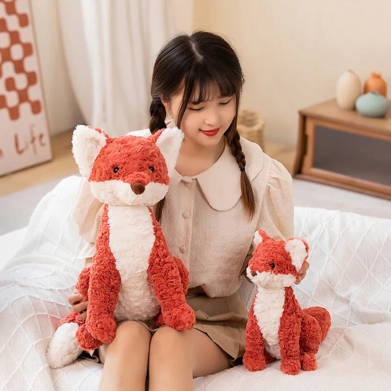 28/40 Soft Sit Fox Plush Toy Stuffed Red Foxes Baby Girl Cuddly Plushie for Kids Birthday gift Xmas Present for Her Boy