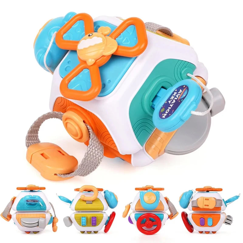 Montessori Busy Board Cube Sensory Baby Educational Cube Children's Interesting Polyhedron Basic Skills Activity Toys