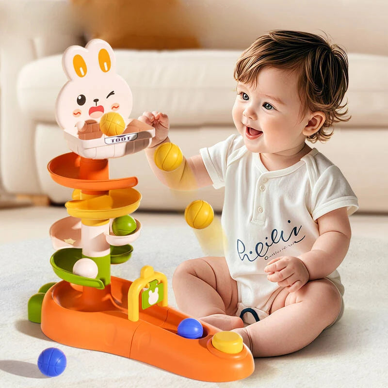 DIY Building Blocks Slide Ball Drop Toys for Toddler 1-3 Y Montessori Stacking Tower Toy Baby Development Games Educational Toys