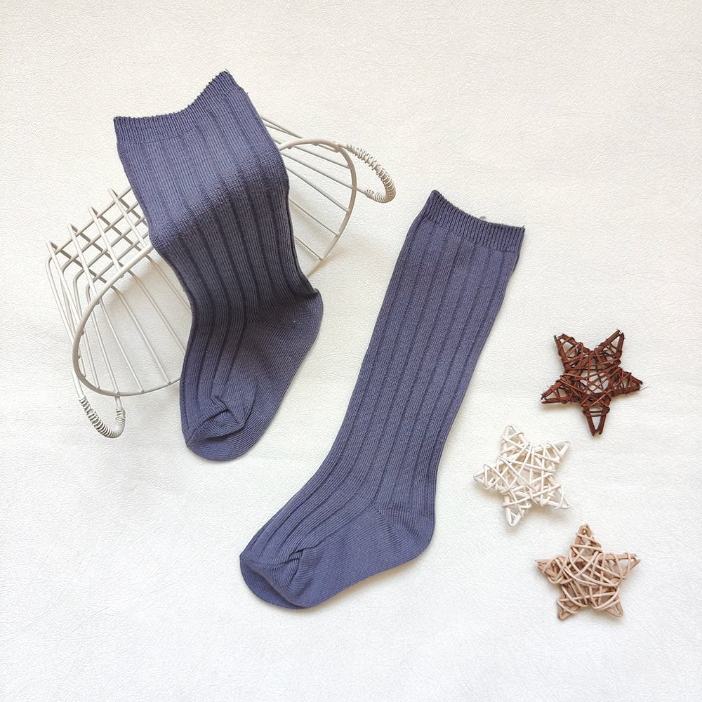 New Children's Sock Stripe Boys And Girls Knee High Socks Cotton Breathable Baby Long Tube Socken Kids School Uniform Socks 0-7Y