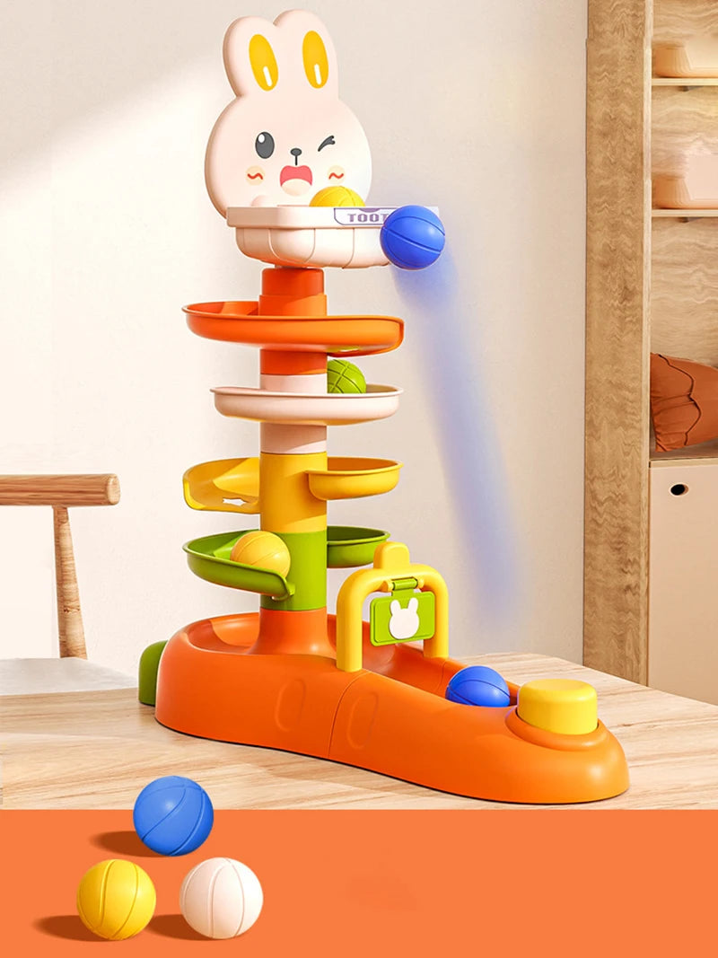 DIY Building Blocks Slide Ball Drop Toys for Toddler 1-3 Y Montessori Stacking Tower Toy Baby Development Games Educational Toys