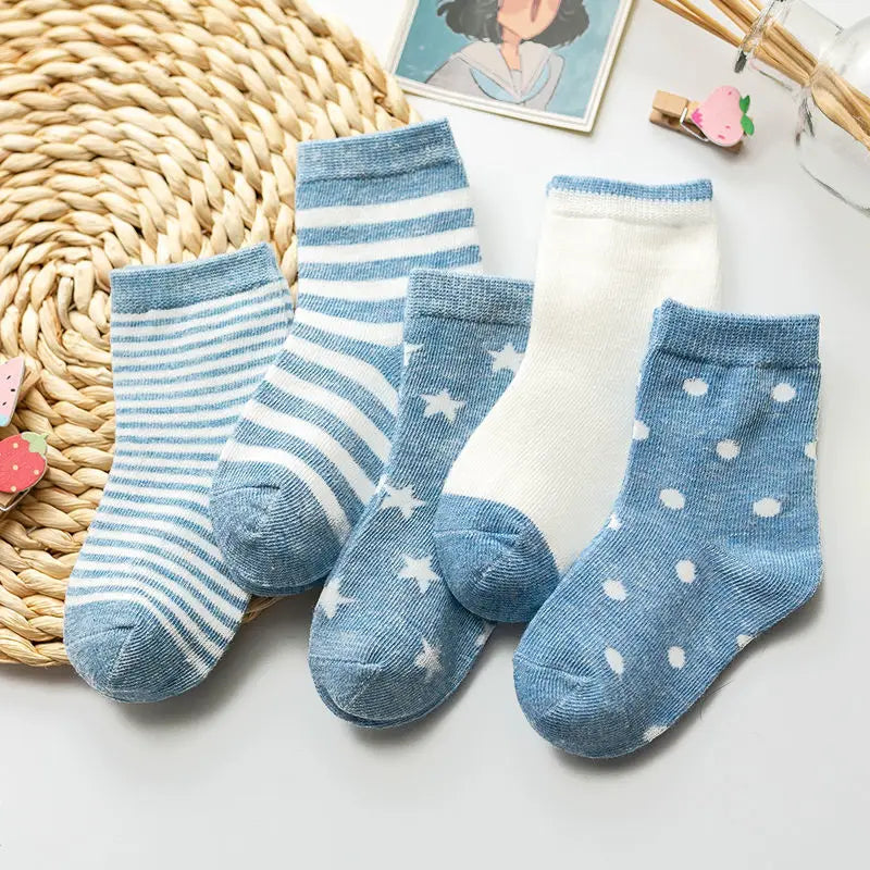 5Pairs Baby Socks Cotton Spring Autumn Cartoon Animal Children's Sock Girls Cute Newborn Boy Toddler Kids Socks 0-6 Years
