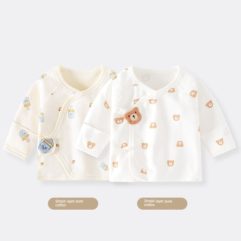 2 Pieces Newborn Pure Cotton Boneless Gown Winter Coat