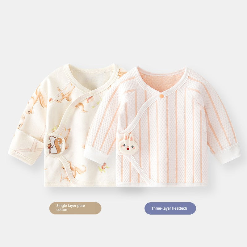 2 Pieces Newborn Pure Cotton Boneless Gown Winter Coat