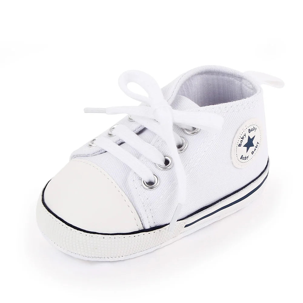 Spring New Baby Shoes Boy and Girl Classic Canvas Casual Sneakers Soft Sole Non-Slip Walking Newborn Toddler Shoes First Walkers