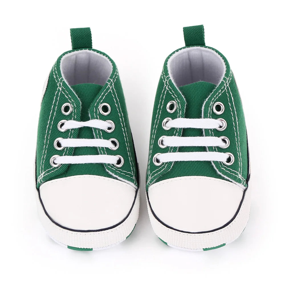 Spring New Baby Shoes Boy and Girl Classic Canvas Casual Sneakers Soft Sole Non-Slip Walking Newborn Toddler Shoes First Walkers