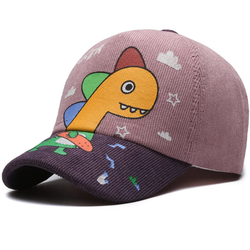Four Seasons Little Dinosaurs, Children's Hats, Children's Baseball Caps, Cute Cartoon Color-Blocked Caps, Outing Sun Hats