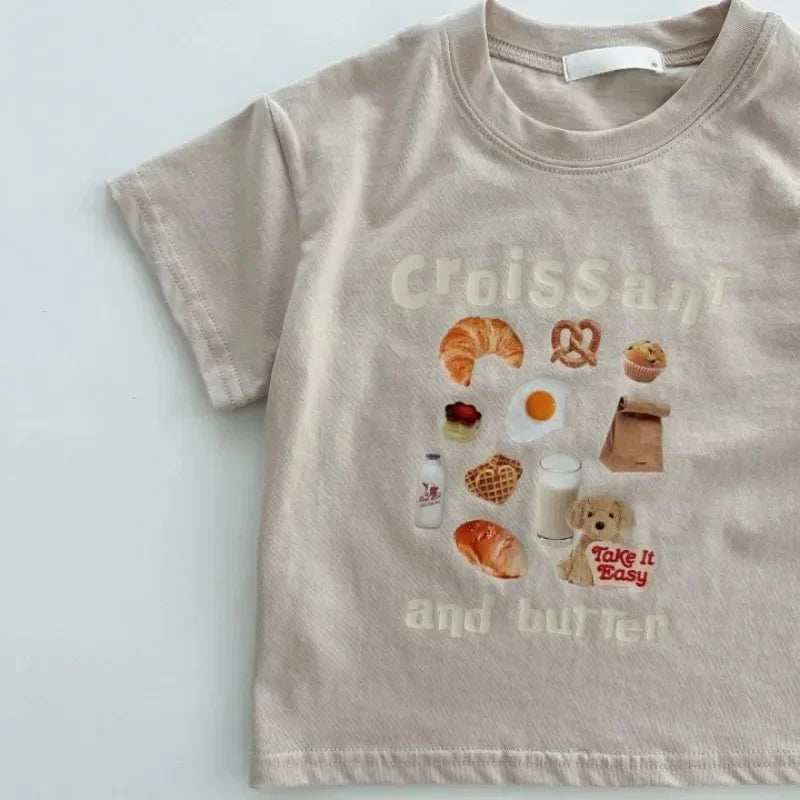 Summer Infant Kids T-Shirts Fruit Print Boys Girls Cotton T-shirt Children Outfits Top Clothes for Toddler Baby Breathable Tees