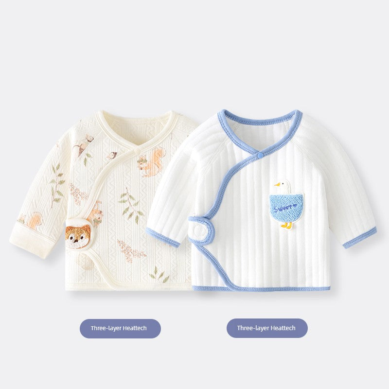 2 Pieces Newborn Pure Cotton Boneless Gown Winter Coat