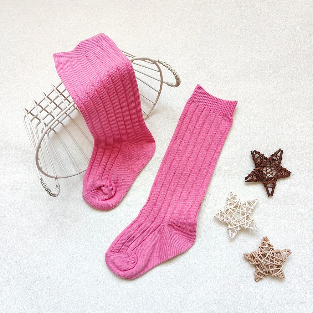 New Children's Sock Stripe Boys And Girls Knee High Socks Cotton Breathable Baby Long Tube Socken Kids School Uniform Socks 0-7Y