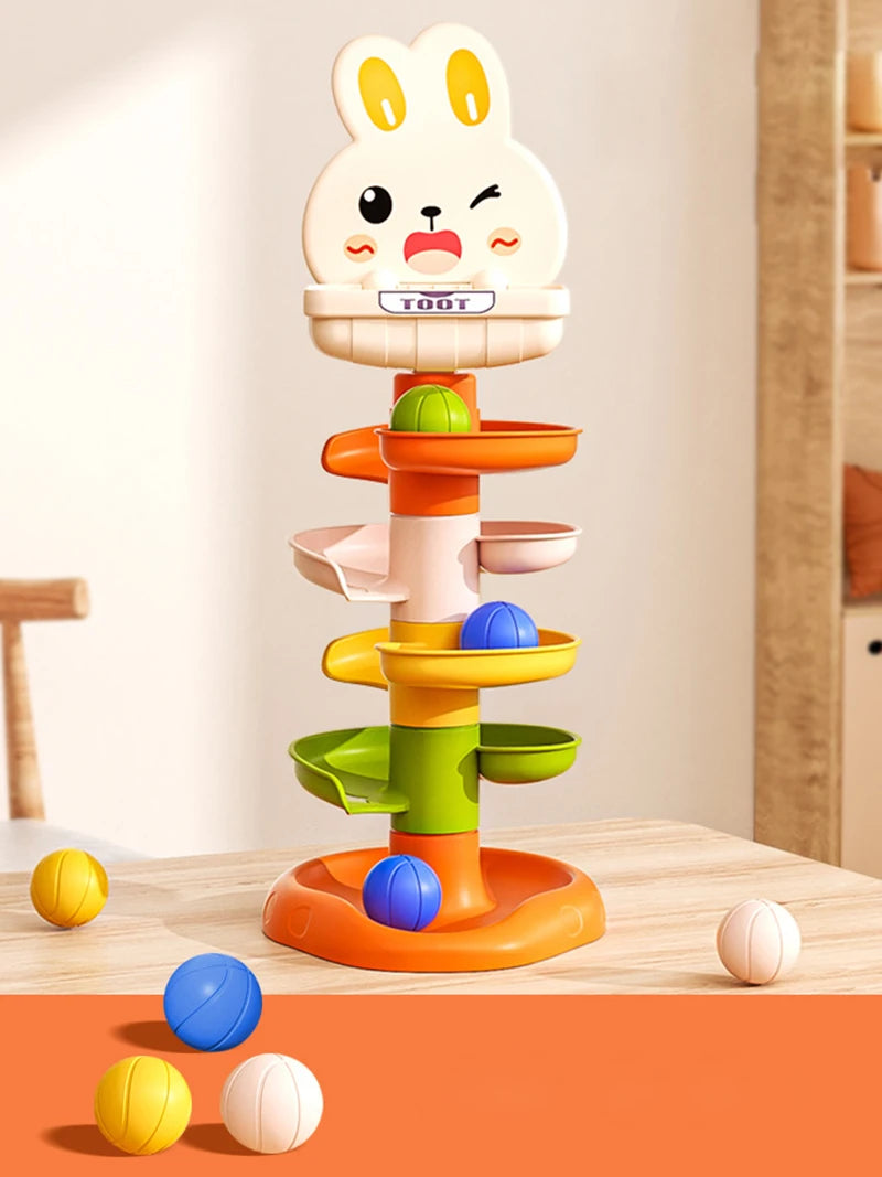 DIY Building Blocks Slide Ball Drop Toys for Toddler 1-3 Y Montessori Stacking Tower Toy Baby Development Games Educational Toys