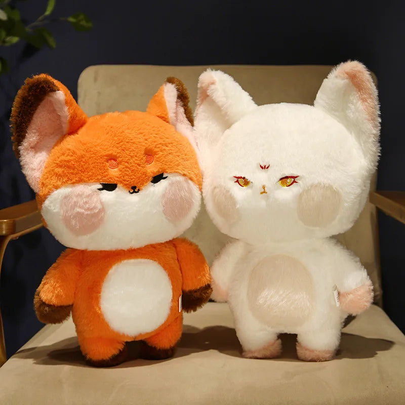 Cute Soft Orange White Big Tailed Fox Plush Toy Stuffed Animals Kawaii Fluffy Dudu Cat Fox Dolls Pillow Creative Gifts For Girl