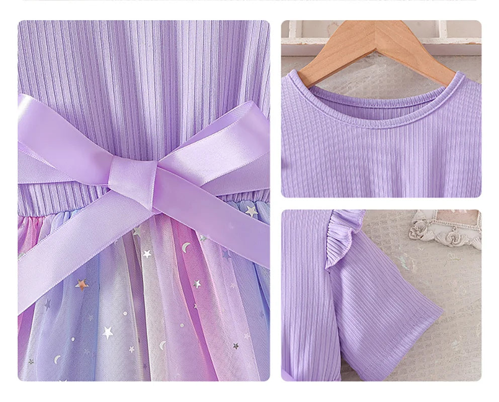 Korean Style Polka-dot Summer Dresses for Girls Cute Layered Sleeveless Casual Baby Kids Dress Baby Girls Clothes