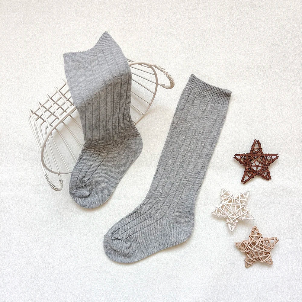 New Children's Sock Stripe Boys And Girls Knee High Socks Cotton Breathable Baby Long Tube Socken Kids School Uniform Socks 0-7Y