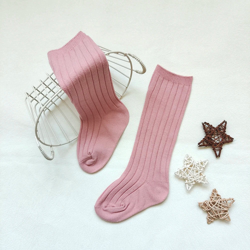 New Children's Sock Stripe Boys And Girls Knee High Socks Cotton Breathable Baby Long Tube Socken Kids School Uniform Socks 0-7Y
